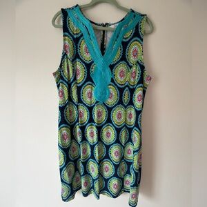 Vibrant Patterned Sleeveless Dress